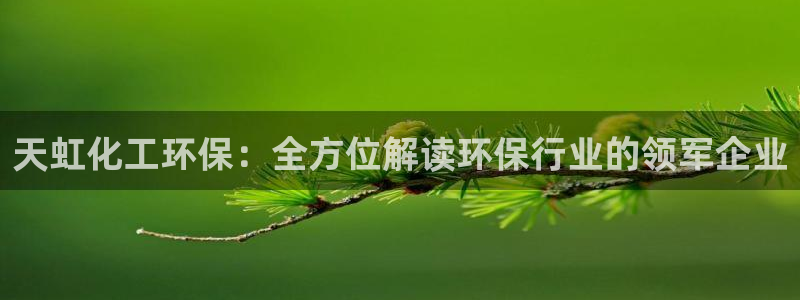亿万国际app：天虹化工环保：全方位解读环保行业的领军企业