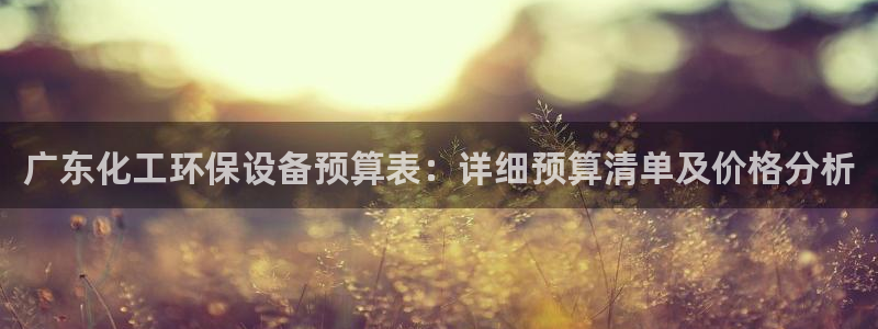 亿万先生官方网站客户端下载安装：广东化工环保设备预算表：详细预算清单及价格分析