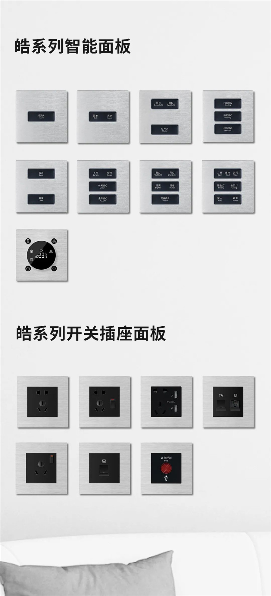 旋钮温控面板